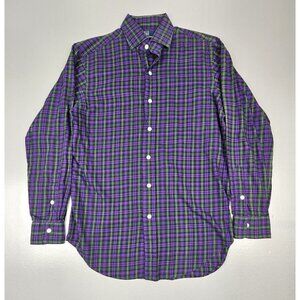 Polo Ralph Lauren Button Up Shirt Mens Small Purple‎ Green Regent Classic Fit.